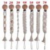 DIY Weave Baby Pacifier Clips Wooden Beaded Soother Holder Clip Infant Nipple Teether Dummy Strap Crochet Cotton Rope FY5789 JY01