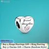 925 Silver Fit Pandora Charm 925 Bracelet Sister Daughter Family Heart charms set Pendant DIY Fine Beads Jewelry