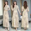 Summer Black Vintage Print Plus Size Maxi Dress Elegant Women Floral Chiffon Beach Midi Dress Bodycon Party Casual Vestidos 220516