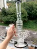 16-Zoll-schwarze Bong-Wasserpfeifen mit Reifenperkolatoren, Mehrloch-Wasserrecycler-Rauchpfeifen mit Schalen für weibliches 14-mm-Gelenk