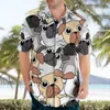 Camisas casuais masculinas crânio 3d praia roxa havaiana 2022 Summer Men camisa de manga curta