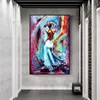 Abstrakt färgglada nakenflicka kvinnor som dansar oljemålning på duk affischer och skriver ut cuadros väggkonst bild för vardagsrum
