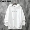 CnHnOH Men Hip Hop Sweatshirt Hoodie Butterfly Streetwear Harajuku Pullover Cotton Fleece Winter Autumn Black 220325