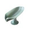 Soap Dishes Creative Sucker Holder Leaf Shape Box Drain Punch- Bathroom Shower Sponge Storage Tray SuppliesSoap262d