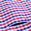 Men's Fashion Long Sleeve Multicolored Checkered Oxford Shirt Single Chest Pocket Standard-fit Button-down Striped Casual Shirts 220322