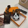 Brown Flower Dog Key Chains Accessories Corgi French Bulldog Heart Star Sheep PU Leather Car Keychains Rings Buckle Jewelry Bag Charms