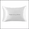 Pillow Case Bedding Supplies Home Textiles Garden Ll Silk Satin Pillowcase Mticolor Ice Zipper C Dh0Q2