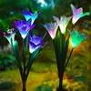 في الهواء الطلق زهرة الاصطناعية زهرة فلوريس المصباح الشمسي مضاد للماء مصابيح LED لحديقة الفناء