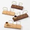 Hooks & Rails Desktop Organizer Tableware Supplies Wood Tissue Paper Holder Napkin Brass Box StorageToothpick KitchenHooks