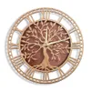 Tree of Life Wooden Wall Clock Farmhouse Style Family Tree Art Silent Clock Home Decor Laser Cut Wall Watch Housewarming Gift