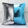 Pailletten zeemeermin dobgang kussen diy glitter magische tweekleurige verandering omkeerbare witte kussenomslag sofa home decoratieve kussensloop inventaris groothandel