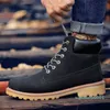 Coturno Black High Top Boots Boots Кожаные зимние снежные мужчины водонепроницаемые с теплыми лесоматериалами для ботинок для ботинок.