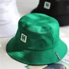 2018 green Bucket Hat Fisherman Hats Men Women Outer Summer Street Hip Hop Dancer Cotton Panama City Hat290c2709440