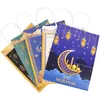Eid Mubarak Kraft Paper Gift Bags Muslim Islamic Festival Party Cookie Candy Packaging Box Ramadan Kareem Favors Supplies