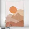 Karaktär Tapestry Bohemian Sunrise Mönster Mattvägg Hängande Dekorativa rum Växtblommor Afrikansk Decora Swimming Mat J220804