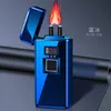 Real Fingerprint Lighter Luxury Big Arc Plasma USB 4 in 1 Smart Display Charge Flame Lighter Friends Gifts Torch