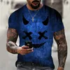 T-shirt T-shirt 3D z krótkim rękawem letni przezroczysty przezroczystość osobowości wzór szwów mody