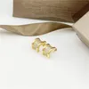 여성을위한 티타늄 스틸 스터드 이어링 절묘한 단순한 패션 풀 다이아몬드 레이디 귀걸이 보석 선물 없음 상자