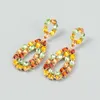 Boucles d'oreilles pendantes géométriques en strass en métal Boucles d'oreilles simples pour femmes