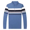 Coodrony Brand Turn-Down Collar Striped Long Sleeve Mens T-shirt Kläder Autumn New Ankomst Högkvalitativ T-shirt Homme Z5089 T220808