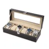 Watch Boxes Cases 1/2/3/6 grilles boîte de montre en cuir PU support de boîtier de montre organisateur boîte de rangement pour montres à quartz boîtes à bijoux affichage cadeau 230206