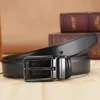 Belts 3.3cm Genuine Leather Men's Belt Alloy Pin Buckle Double Sided Available Preferred Layer Luxury WholesaleBelts