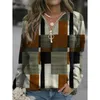 Women's Plaid Patchwork Sweatshirts Tops Spring Autumn Zipper Collar Long Sleeve Pullovers Female Vintage Streetwears Clothing 220804