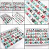 Band Rings Jewelry 20Pcs Vintage Square Ellisse Anello in pietra turchese per uomo Donna Party Gift Mix Style Drop Deliv Dhq5O