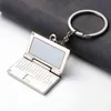 Creative Metal Simulation Notebook Computer Key Chain Car Bag Hanging Accessories Keychain Otaku Electronic Equipment Keyring AA220318