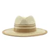 Damen Sommer-Stroh-Sonnenhüte mit breiter Krempe, Panamahut, Strandhut für Herren, modisch, UPF-UV-Schutz, Fedora-Kappe