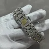 Projektowne zegarki Nowa wersja 2022 VVS Moissanite Mens Watch Royal Automatic Gold Silver Silver 2 Tone Diamonds Pass Test ETA Ruch 904L Stal nierdzewna 8xlm