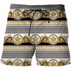 Luxo masculino casual 3d estampado estilo de verão de luxo de luxo real shorts preto shorts de banho rápido seco engraçado 220425