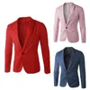 Casual Blazer Men Kurtki Solid Kolor Men Blazery Blazerów z długim rękawem pojedynczy guzika Lapel Slim Suit Blazers Mężczyznę Veste Homme 220527