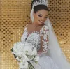 Sukienki zwykłe w stylu paryżnym suknie ślubne syrena vestido de noivarobe mariee długie rękawy Abiye formalne suknie ślubne aplikacje