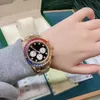 2024 Mens 시계 자동 기계식 시계 40mm 스틸 레인보우 다이아몬드 베젤 손목 시계 사파이어 방수 시계 Orologio di Lusso 2813 Movement Colorgel