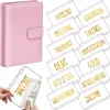 A6 PU Leather Binder Budget Cash Envelope Organizer Personal Wallet 12 Binder Pockets Zipper Folders for Planner Saving Money sxaug15