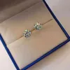 Moissanite Stud Kolczyki dla kobiet 925 Sterling Silver Ear Studs 2022 Moda Wedding Lab Utworzona biżuteria diamentowa