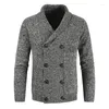 Herrtröjor Herrstickad Cardigan Autumn 2022 Brand Casual Men Fashion Youth Knitwears Double-Breasted Cardiganmen's