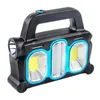 Rechargeable USB Portable Lantern Solar COB LED Searchlight Outdoor Headlamp Camping Light