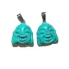 Collares pendientes, 1 unidad, ágatas naturales, forma de cabeza de Buda, cuarzos rosas, colgantes de piedra de ojo de tigre para hacer collares de joyería DIY, tamaño 20x23mm