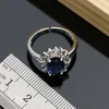 Silver 925 Zestawy biżuterii dla kobiet Natural Blue Sapphire Stone Fashion Prezent jej imprezy Naszyjnik 7 kolorów 220816