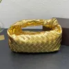 Woven Bag BVS Jodie Knotted Round Mini bag large teen clutch luxury intrecciato metallised leather top handle woven single compartment zipper closure Wallet Pouch L
