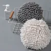 Kitchen Tools Sponge Chenille Hand Towel Hanging Absorbent Quick-drying Cloth Plush Thickened Microfiber Towel Ball Bathroom Accessories LT0113