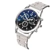 腕時計SL68 Kleurrijke Blauw licht glas drie-eye stalen band Horloge mannen casuare quartz heren horlogewristwatches