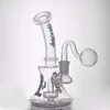 1st 14 mm Joint Female Glass Bong Bubbler Rökning Vattenrör Koloful Matris Perc Percolator Bubblers Ash Catcher Bongs med manlig glasoljebrännare Pipe 4 Styles