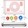 Rouleau à pâtisserie antiadhésif en acier inoxydable, métal réglable sur mesure, avec anneaux d'épaisseur et ensemble de tapis de cuisson en silicone