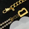 Pendanthalsband Kvinnor Designer Gold Diamonds Letter Halsband Designers smycken Nya kvinnors tillbehör Casual Double Deck Necklaci6702367