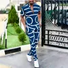 Ny Summer Street Style Man Fashion Tracksuits Skriv ut kort ärmskjorta Lång byxdräkt Tracksuit For Men Hawaii Outfits Set Two Piece Set