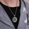 2024チェーンクラシックVegvisirバイキングコンパスネックレスペンダントステンレス鋼Odin Norse Rune Neclace for Men Fashion Amulet Jewelrychains