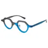Óculos ópticos masculinos Marca de óculos de óculos de óculos poligonais irregulares da moda machos moldura de óculos miopia de óculos de costura artesanal colorida com caixa com caixa